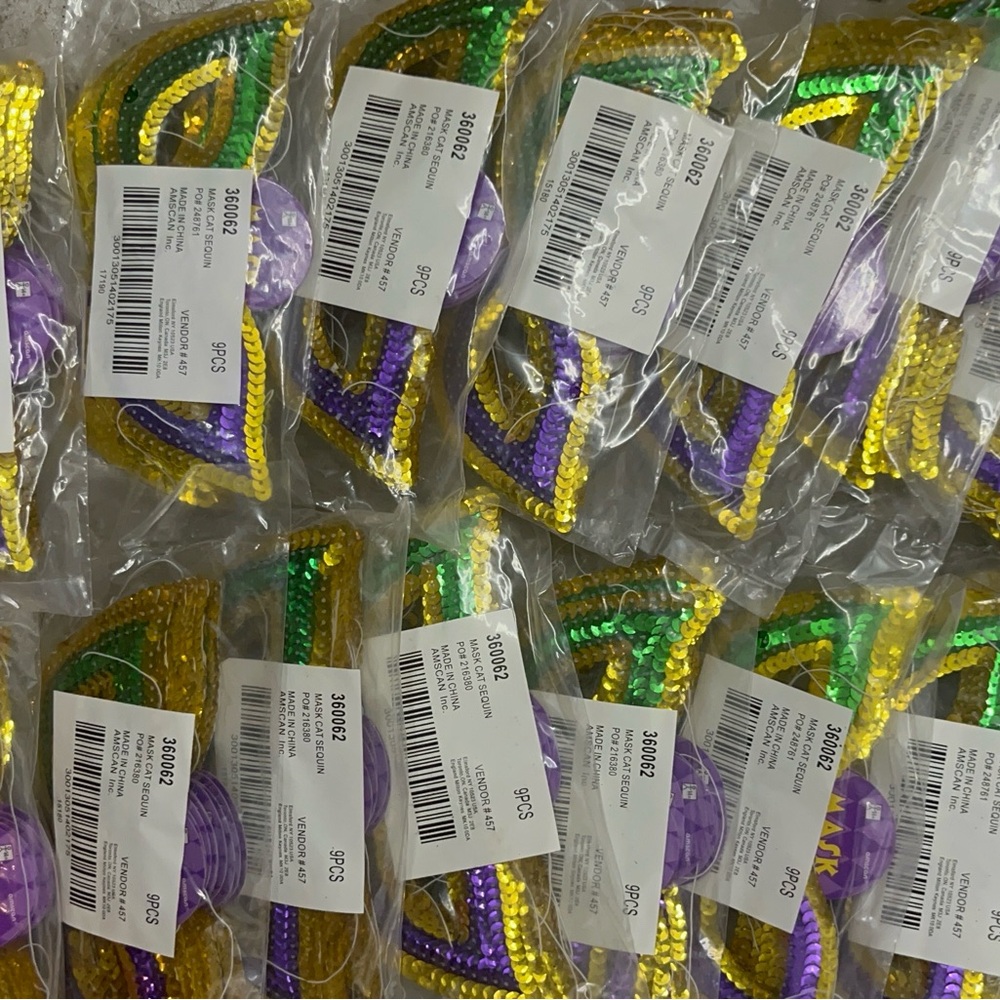 Colorful Sequin Masks - Gold, Green, Purple